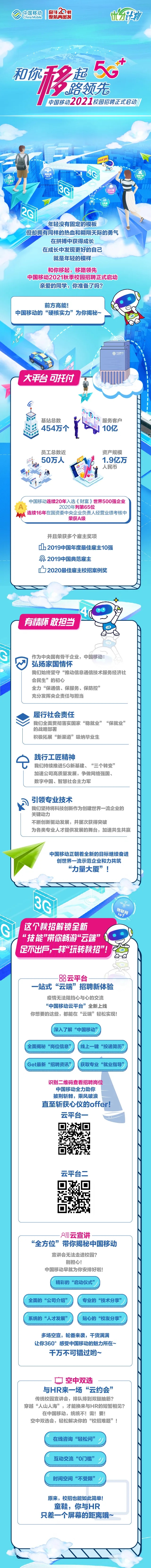 中国移动2021年校园招聘正式启动！