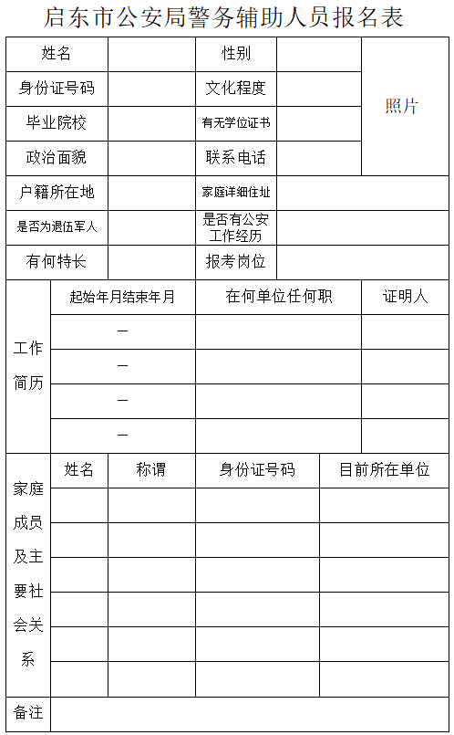 报名表