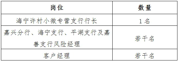 2025年湖州银行嘉兴分行招聘公告